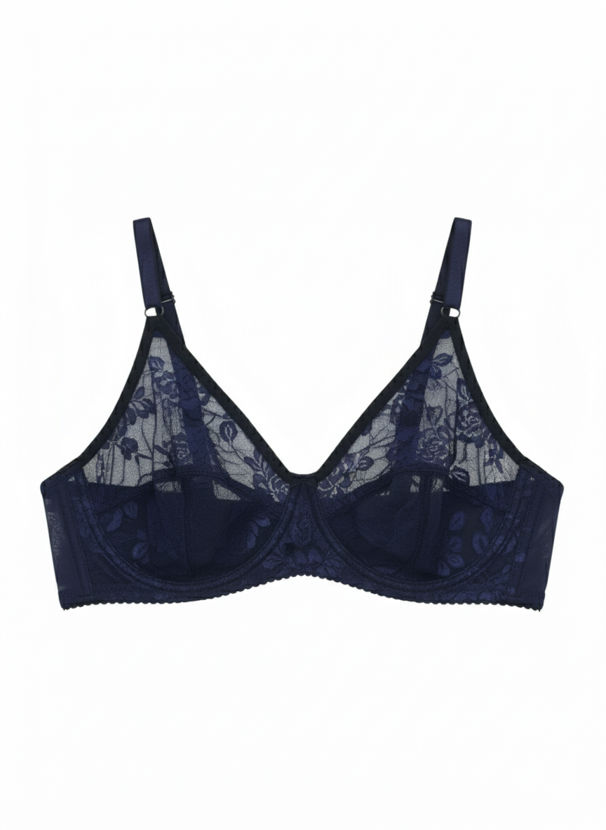 Elegant Floral Lace Underwired Bra