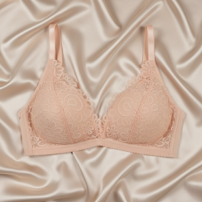 Peach Lace Non-Wired Bralette - Image 2